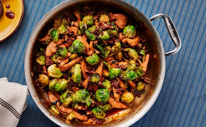 Resep Ayam Maple Bourbon dengan Kubis Brussel